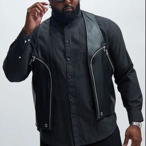 Men's Sleek Black Zip Vest